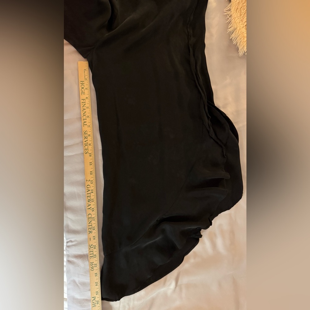 Elevenses by Anthropologie Black Waterfall Ruffle Pants with Side Slits Size 12 - Picture 8 of 16